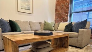 Interior - Brick & Bed - Stunning Riverfront Loft, 505 (St. Louis)