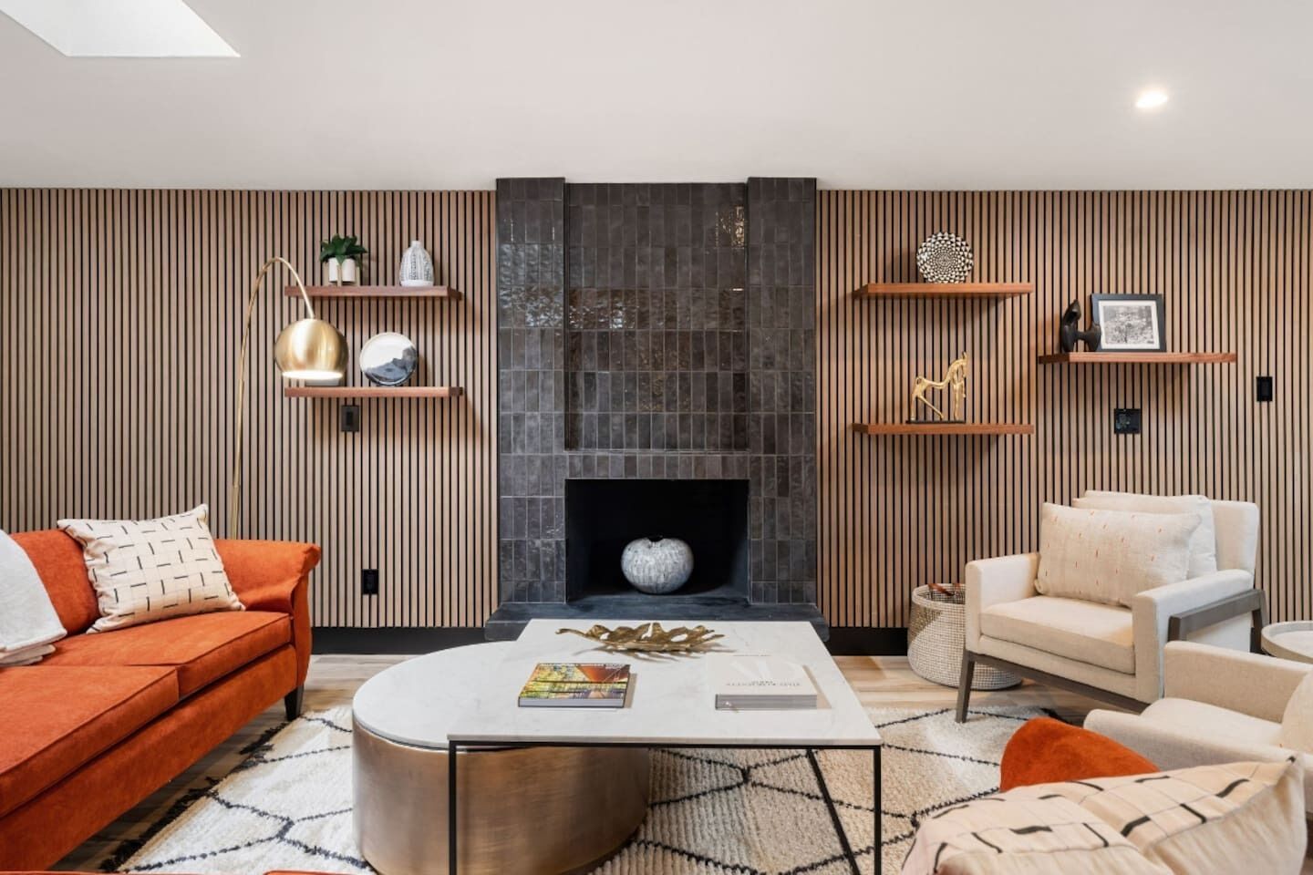 Smart TV, fireplace, video games, books