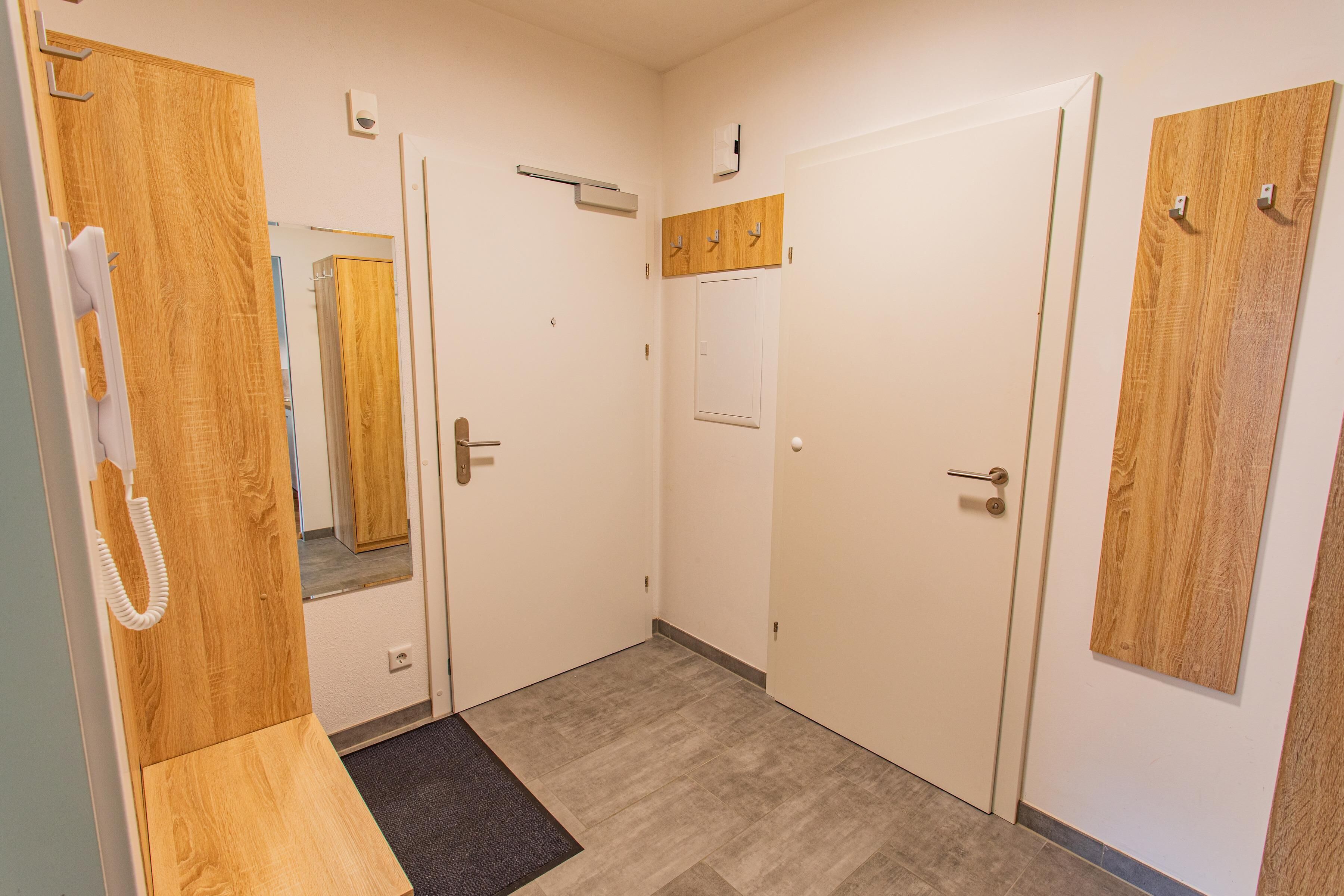 Entrance area with coat check