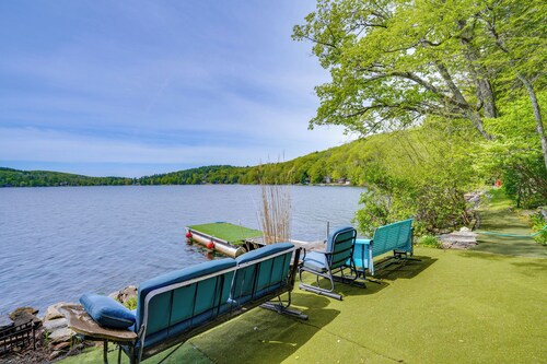 Lakeside Berkshires Cabin w/ Private Dock & Views