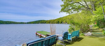 Lakeside Berkshires Cabin w/ Private Dock & Views