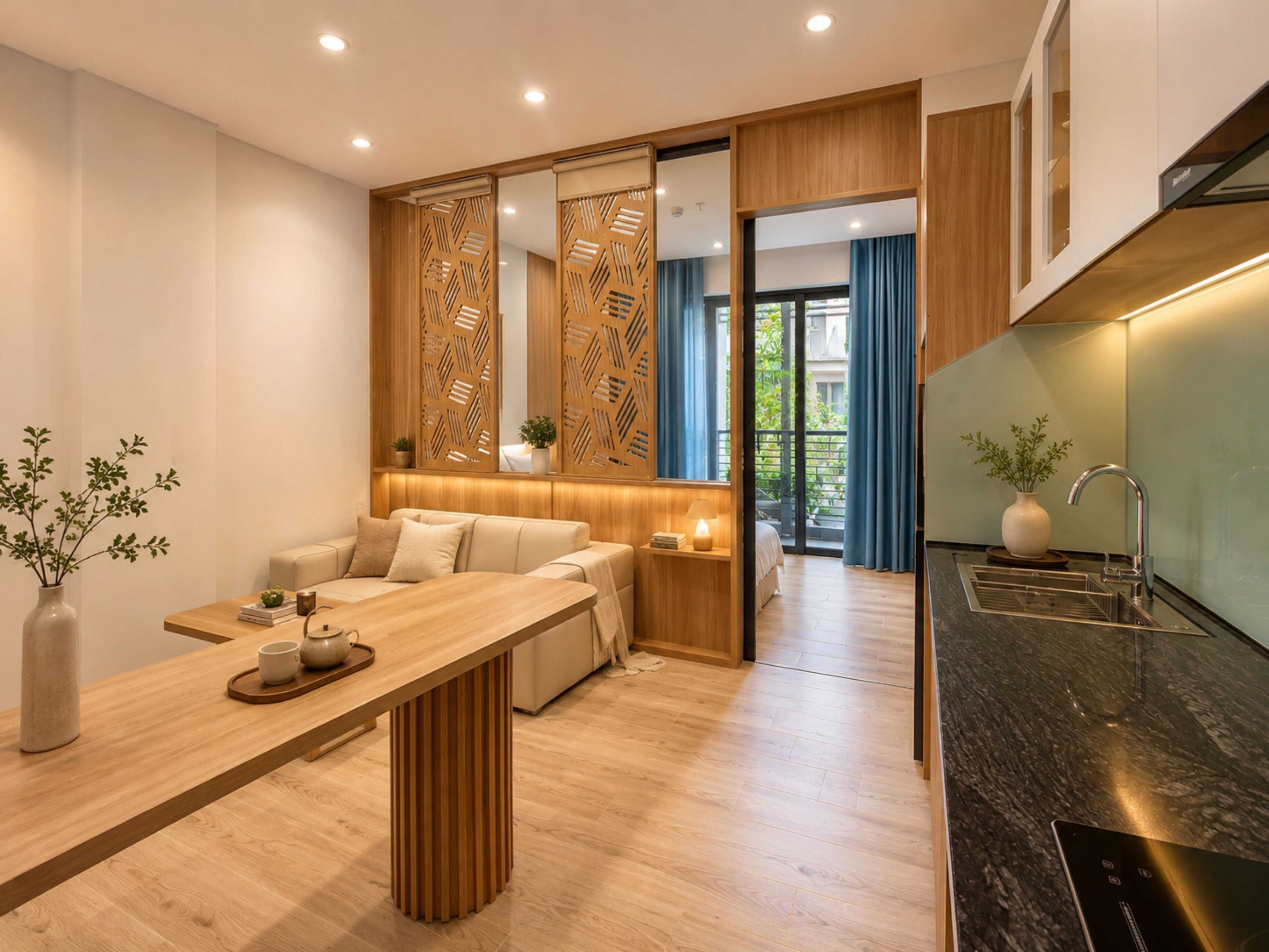 Appartamento, 1 camera da letto, balcone, vista città | Interni