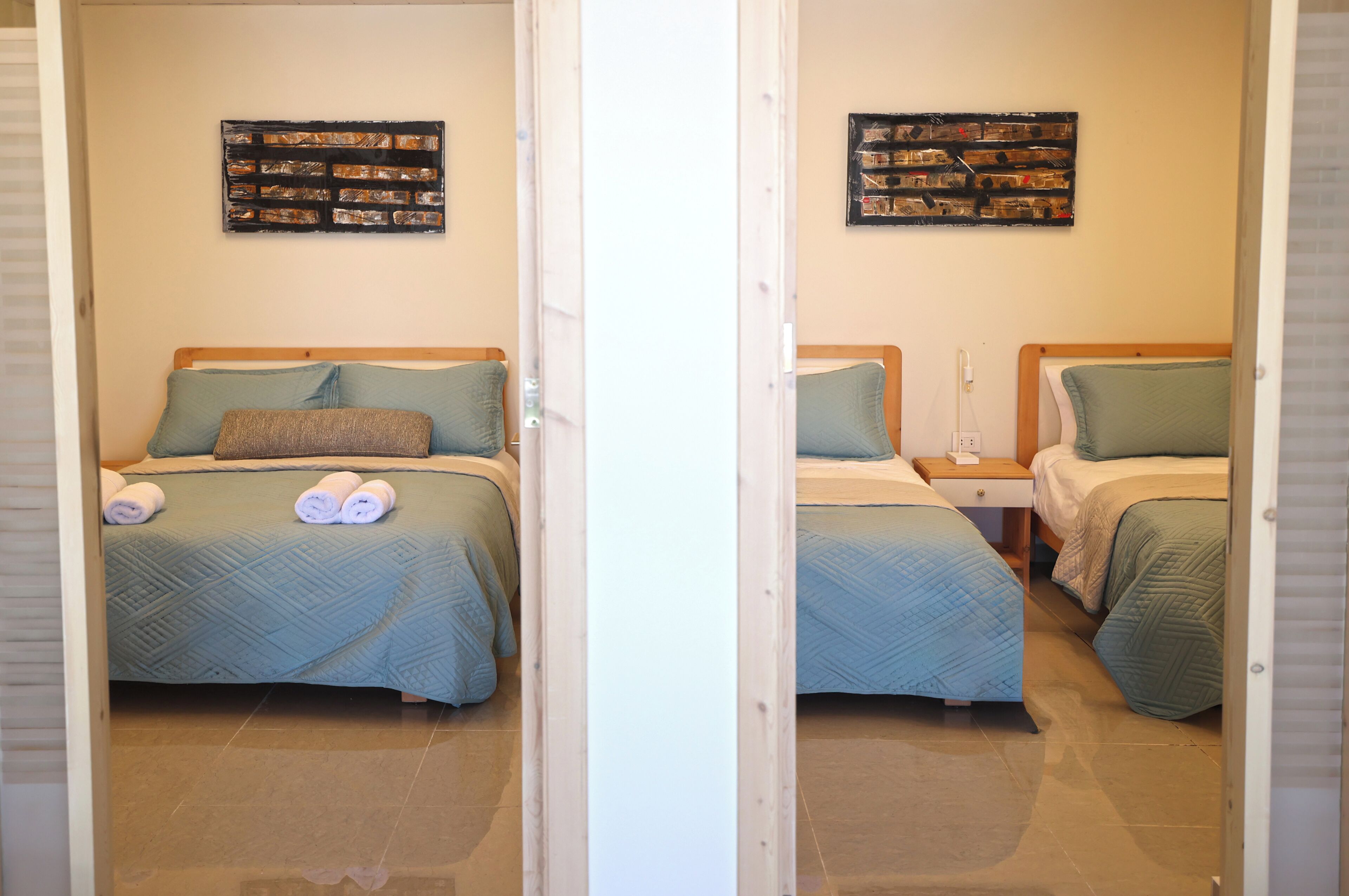 2 bedrooms, iron/ironing board, WiFi, bed sheets