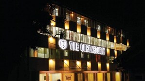 A hotel named 'The Queensbury' with a prominent sign, multiple floors, and a well-lit facade. - Queensbury City Hotel - Nuwaraeliya (Nuwaraeliya)