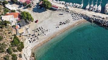 Sun-loungers, beach umbrellas
