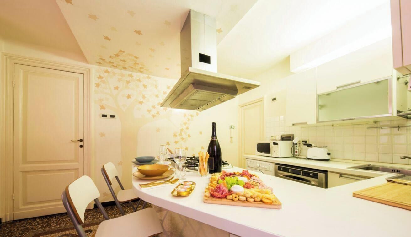Fridge, microwave, dishwasher, toaster