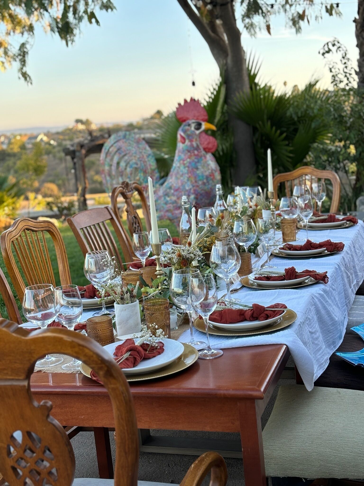 Outdoor banquet area