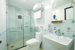 Family Room, Balcony, City View | Bathroom | Shower, hair dryer, slippers, towels - Hanoi Winhotel & Travel (Hoan Kiem)