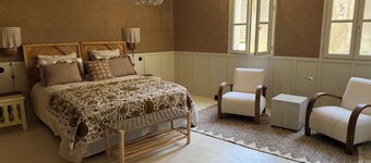 Top-of-the-range "Amber Brown" B&B room in Chinon town center