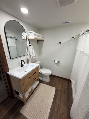Shower, hair dryer, towels, soap - Family & Fishing Cabin on the Jamestown Reservoir (Jamestown)