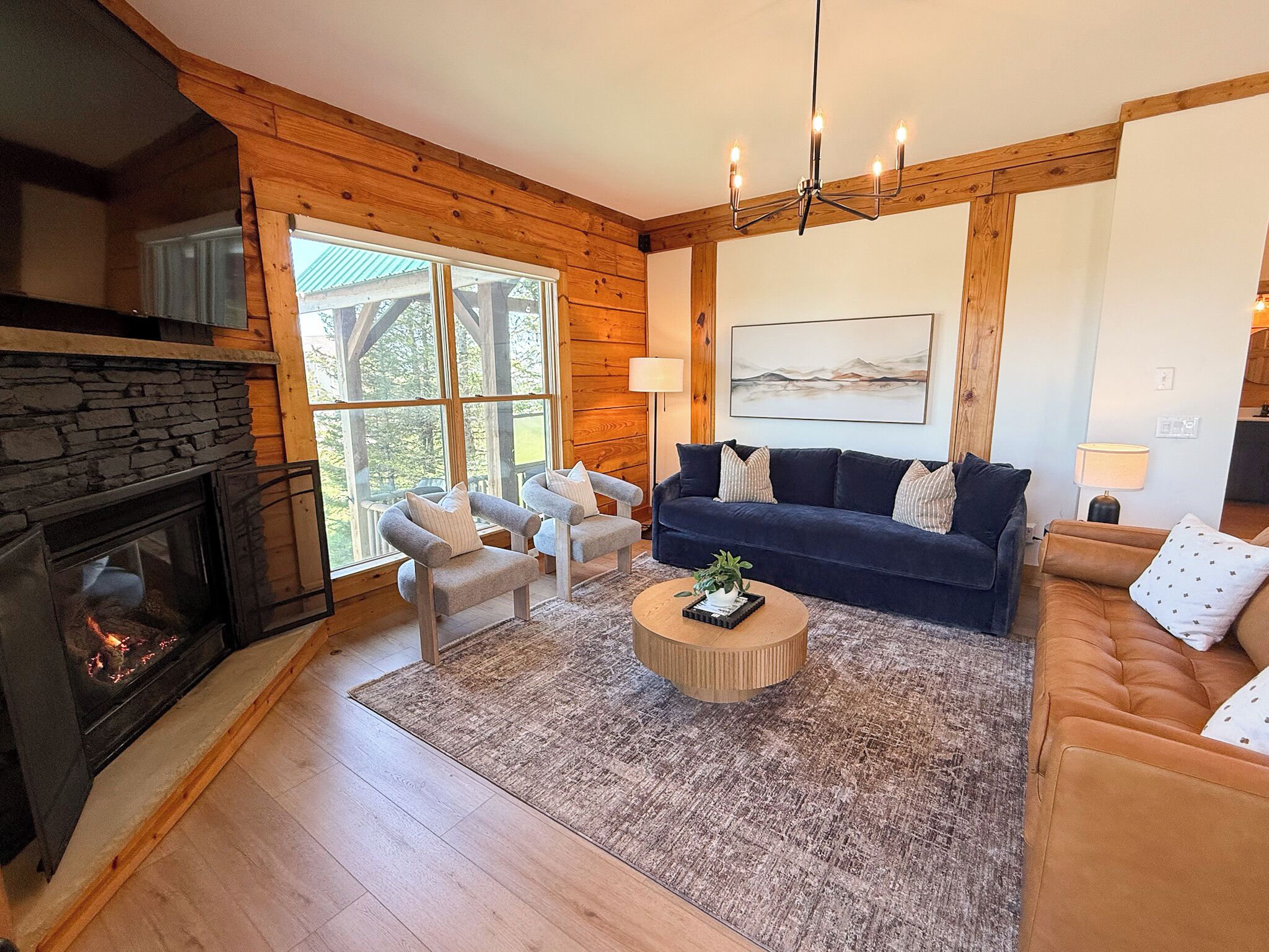 Smart TV, fireplace