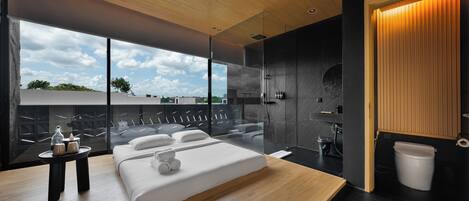 Studio, 1 très grand lit | Vue de la chambre