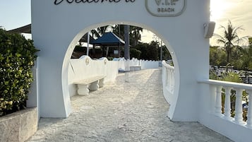 Private beach, white sand