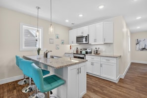 Coffee/tea maker, fridge, microwave, oven - 4BR Family Retreat | Private Hot Tub + 2 Kitchens (Michigan City)