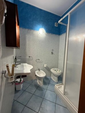 Camera doppia | Bagno | Doccia, set di cortesia gratuito, asciugacapelli, asciugamani