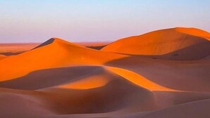 Paisaje desértico con dunas de arena.