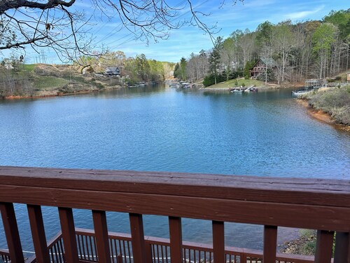 LAKE KEOWEE WATERFRONT! 
Boat Slip, Boardwalk, 3 decks.  
Private, quiet, gated.