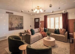 Living area - Desert Disco Hideaway • Private Pool, Spa, Sleeps 8 • 5 Min to PHX airport (Phoenix)