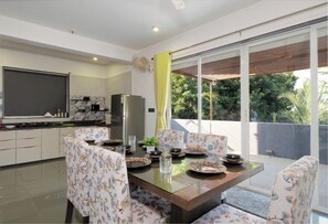 Dining - A beautiful & Green Farmhouse with a private Swimming pool & Garden . (Kinkhlod)