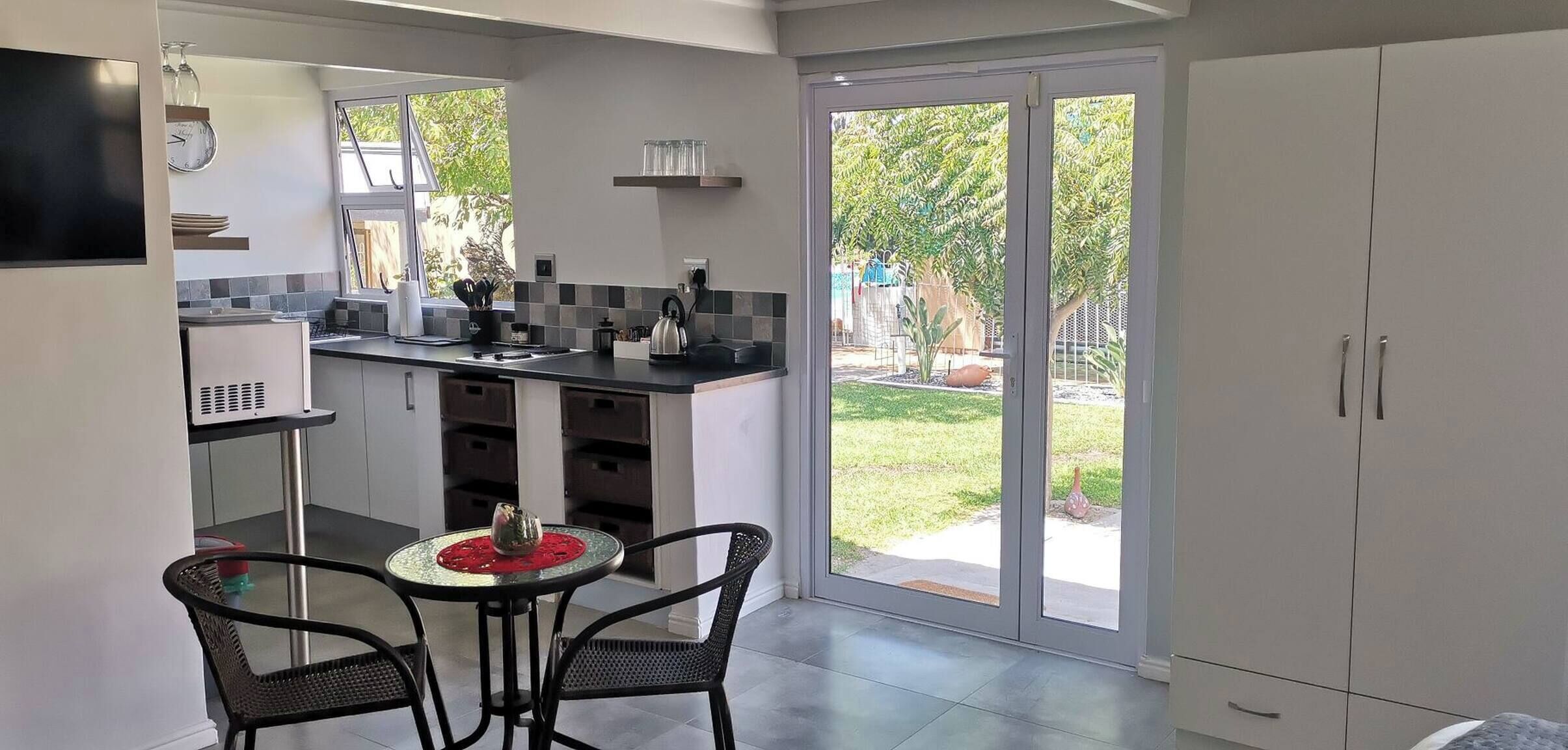 Fridge, microwave, coffee/tea maker, toaster