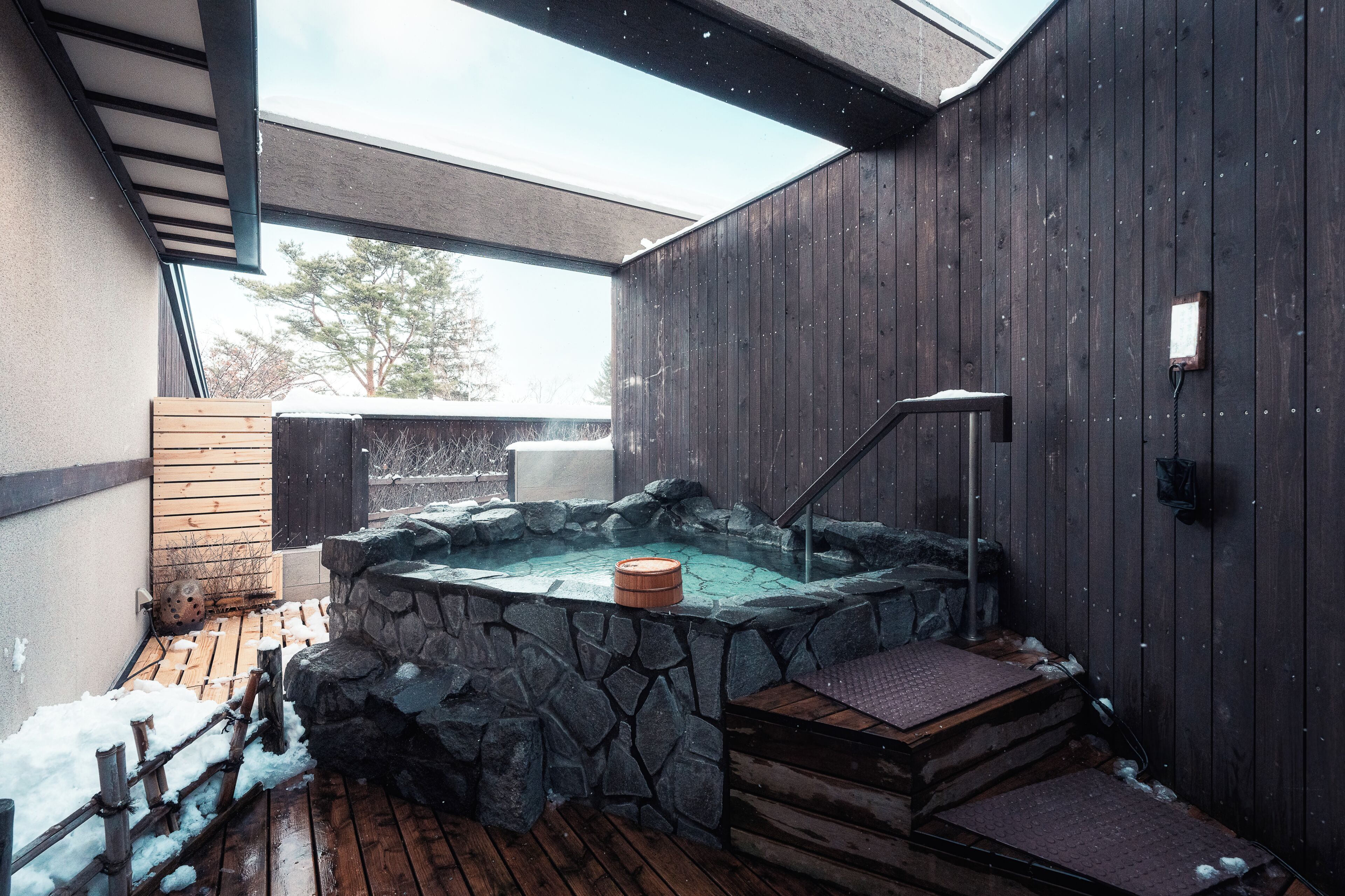 Special room with open air bath,Non Smoking | Bathroom | Hair dryer, shampoo, toilet paper