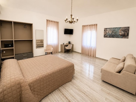 1 室のベッドルーム、WiFi. Valentina Rooms – Elegant Stay in Bronte, Pistacchio e Etna.
