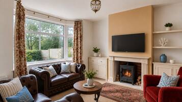 Smart TV, fireplace