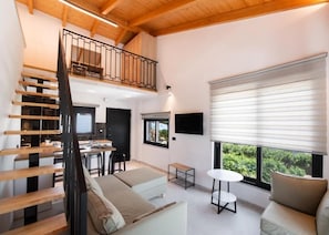 Family Suite, Balcony, Pool View | Living area | TV - Solvio Boutique Hotel (Lefkada)
