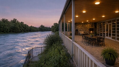 Royal Riverside Villa near Kazbegi with Pool & Mountain Views