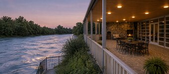 Royal Riverside Villa near Kazbegi with Pool & Mountain Views