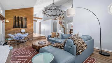 TV, fireplace, offices