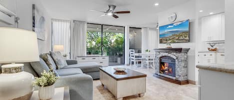 Smart TV, fireplace