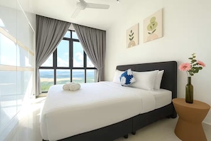 อพาร์ทเมนท์, 2 ห้องนอน | โต๊ะทำงาน, เตารีด/โต๊ะรีดผ้า, Wi-Fi ฟรี, ผ้าปูที่นอน