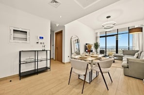 Apartment, Balcony, City View | Dining - Bloomfields 1BR in Azizi Riviera 3  (Dubai)