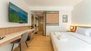 Kamar Double Standar, pemandangan kota | Brankas dan Wi-Fi gratis