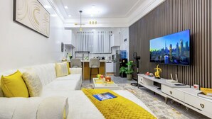 Living area - One Bedroom at Neptune Residency - D17-4 (Nairobi)