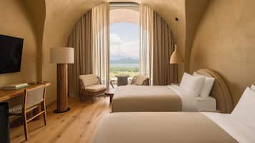 Twin Room, Mountain View | In-room safe, desk, laptop workspace, blackout drapes