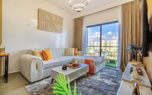 Deluxe Apartment, Balcony, City View | Living area - One Bedroom at Pinecrest View - C509 (Nairobi)