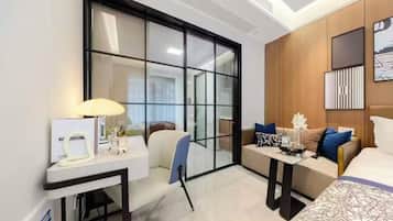 Superior Condo, 1 Queen Bed, City View | Desk, blackout curtains, soundproofing, iron/ironing board