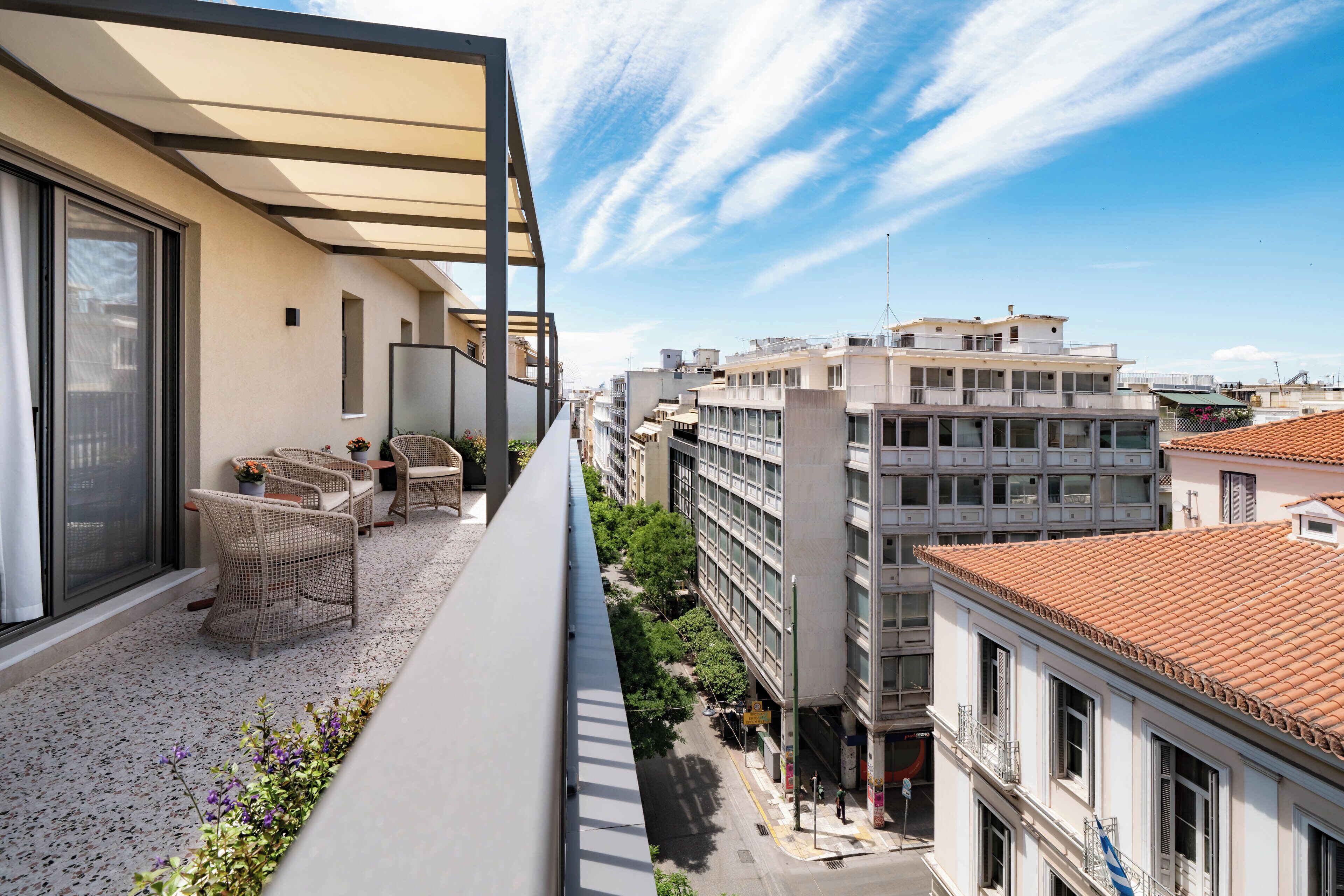 Deluxe-Apartment, Balkon, Stadtblick | Blick auf die Stadt