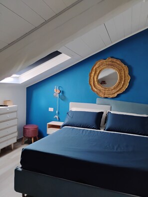 Deluxe Quadruple Room | Frette Italian sheets, premium bedding, down comforters - Pepè attic room Naples Central  (Naples)