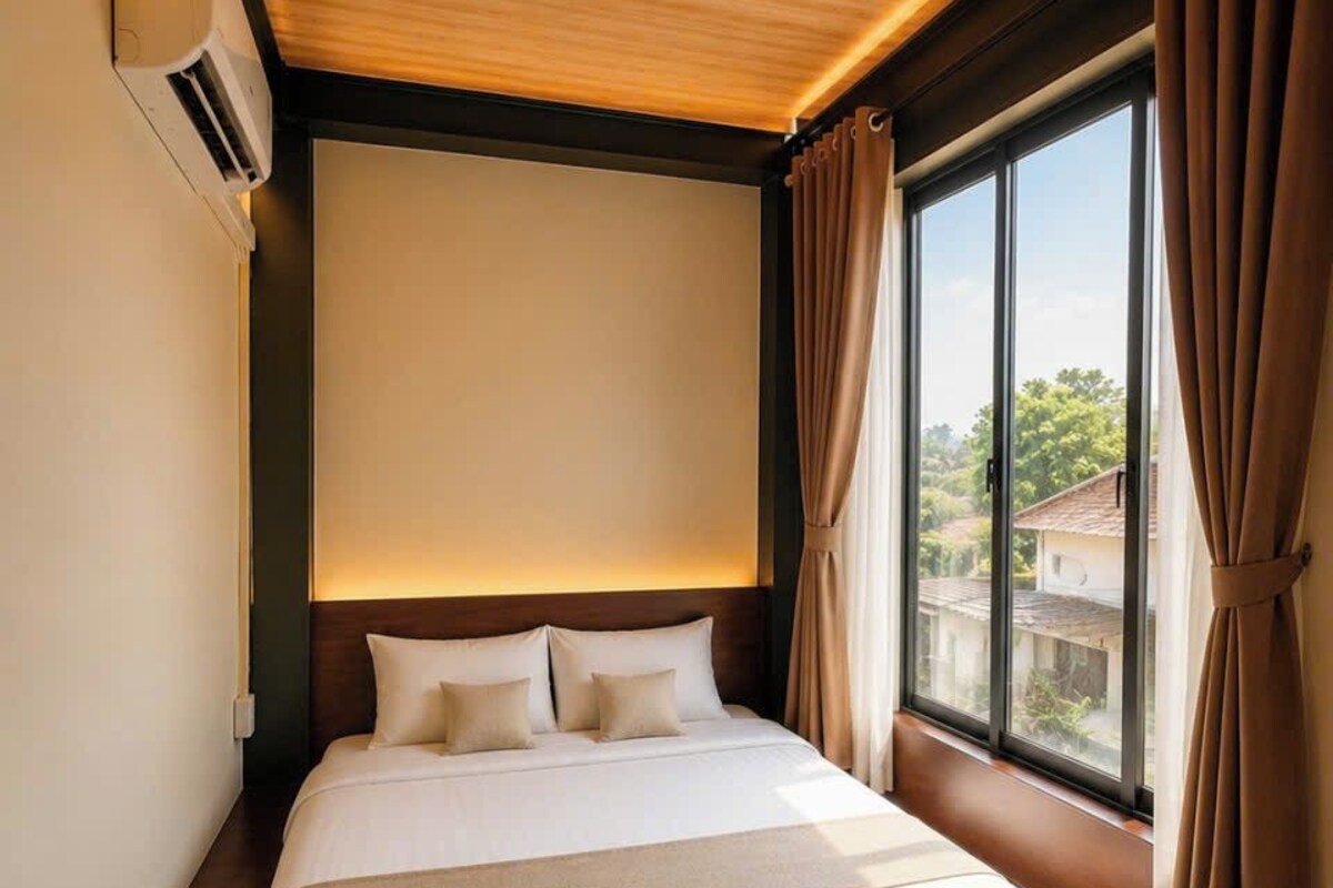 Premium bedding, down duvets, memory-foam beds, desk