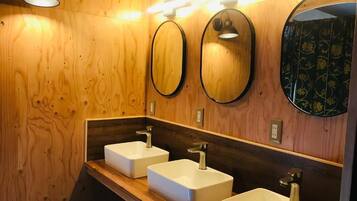 Shower, free toiletries, hair dryer, slippers