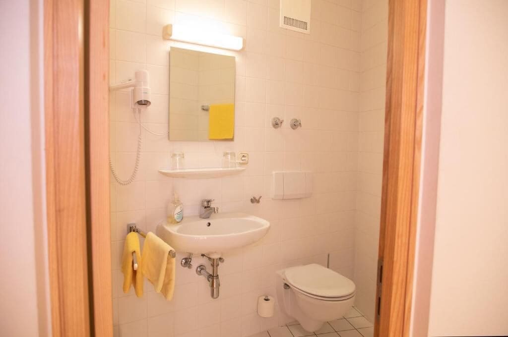 Dusche, Haartrockner, Handtücher