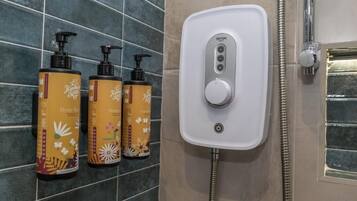Free toiletries, hair dryer, towels, soap