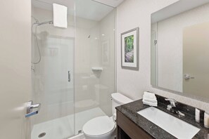 Shower, hair dryer, towels, soap - Modern Guest Suite-9 Minutes to Falls, Casino, and Clifton Hill (Niagara Falls)