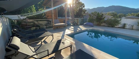 Outdoor pool, a heated pool
