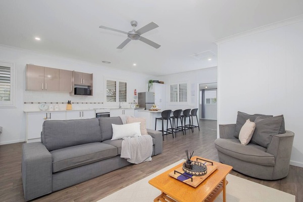 The welcoming open-plan layout makes it easy to gather, connect and enjoy time together throughout your stay.