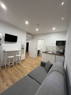 Estudio estándar, baño privado | Zona de estar
