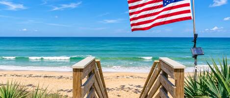 On the beach, beach towels